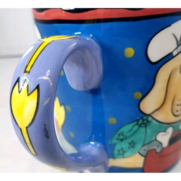 2002 DOGZILLA CANDACE REITER DESIGNS HAND PAINTED COFFEE CUP MUG DOG PUP VINTAGE - Picture 9 of 13